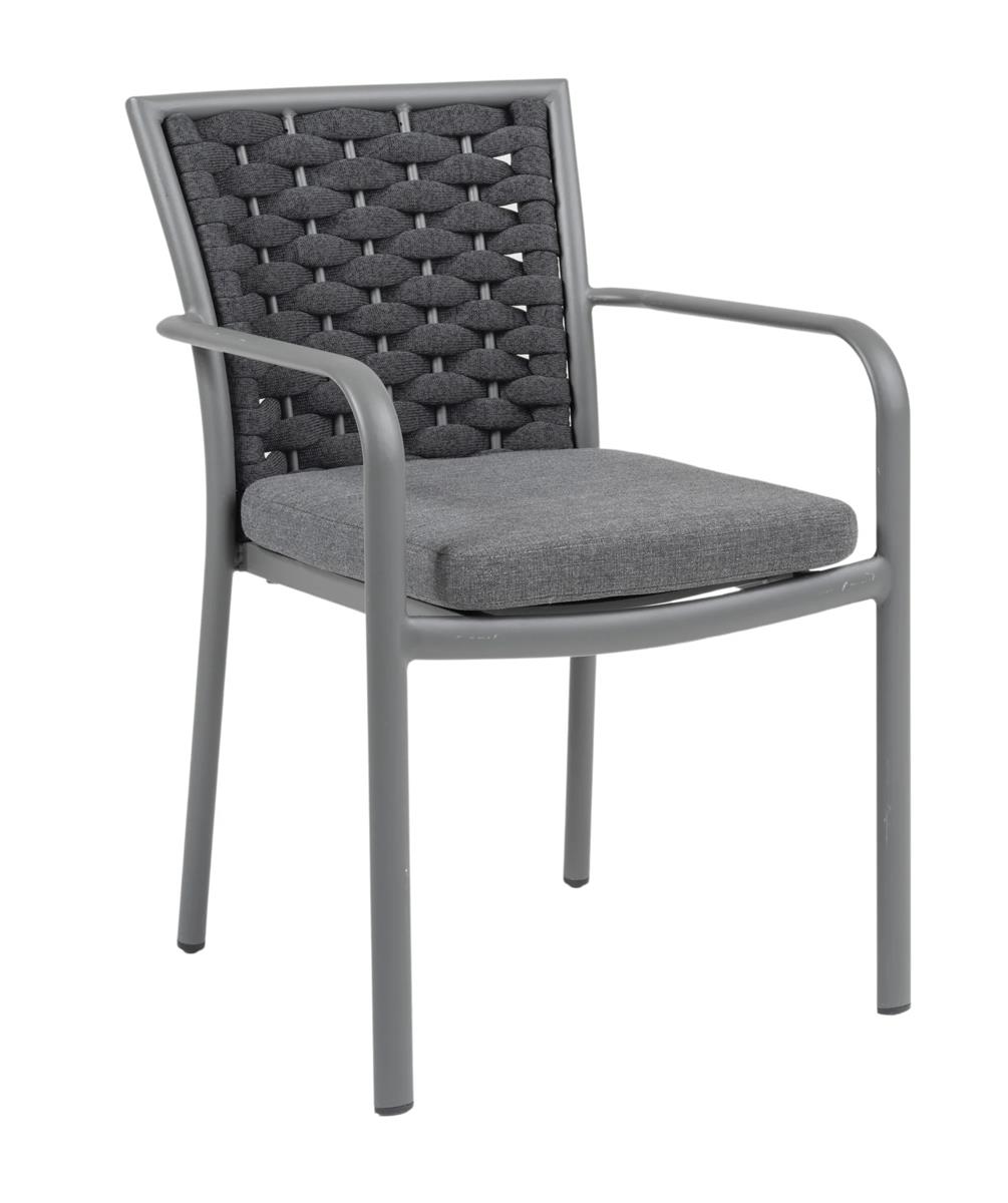 Armstuhl Castillon Aluminium/Kunststoffschnüre anthrazit/schwarz-grau