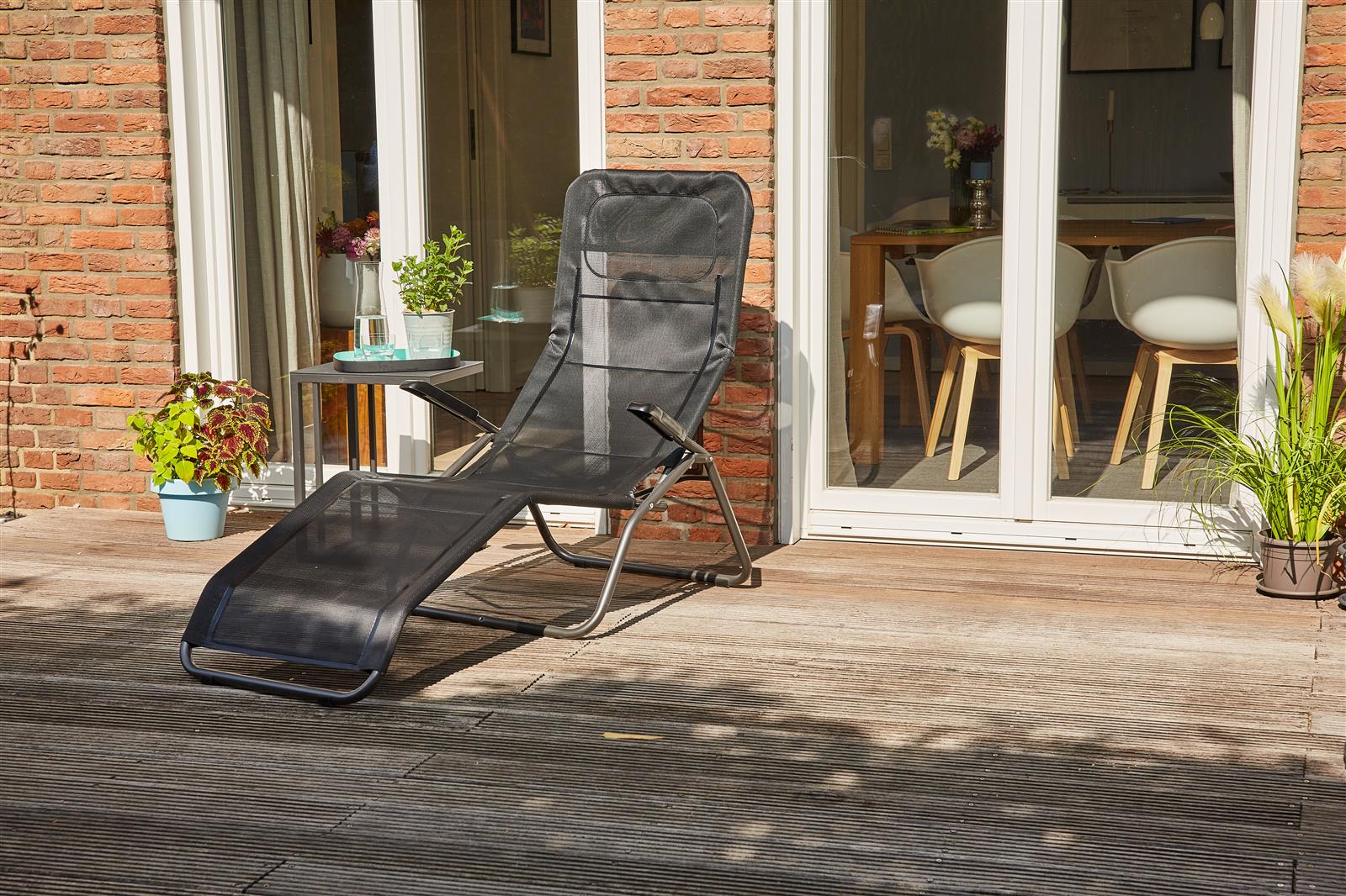 Siena Garden ANCO Kippliege Stahl anthrazit/schwarz