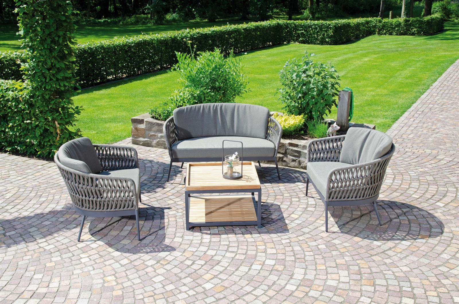 SonnenPartner ADVOKAT Sessel Alu/Polyrope grau inkl. Kissen