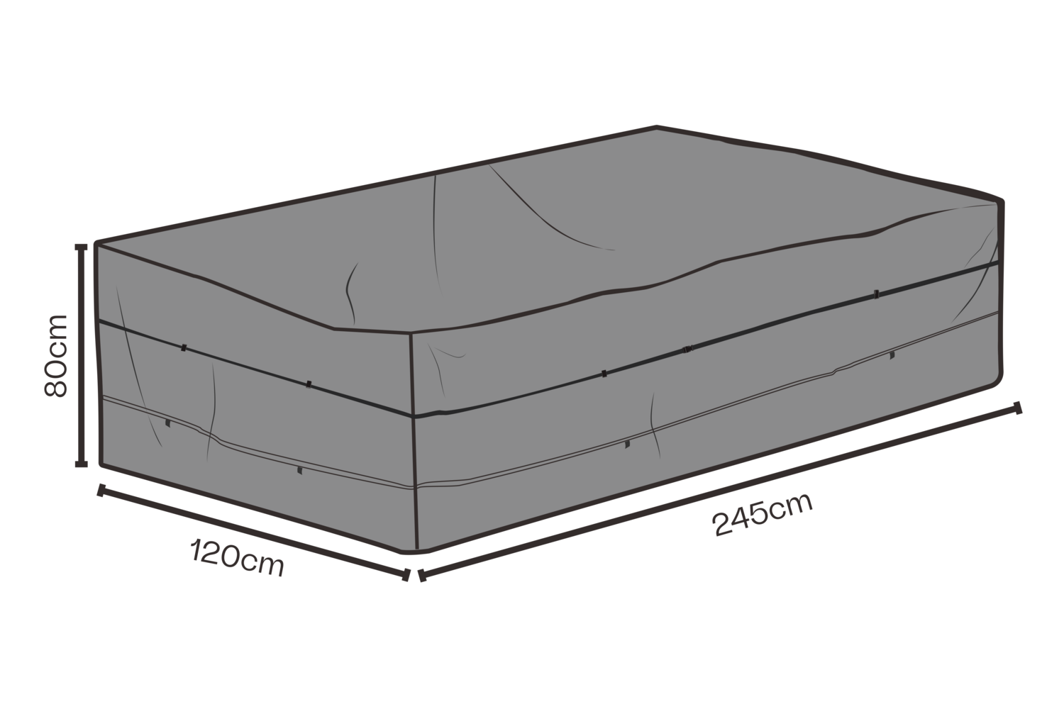 Brafab Abdeckhaube Cover 245x120x80 cm schwarz