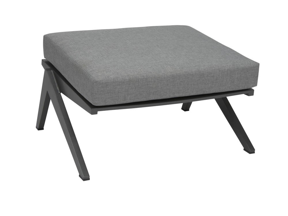 Stern Lounge-Hocker Jackie Aluminium anthrazit mit Kissen 100% Polyacryl Dessin seidengrau