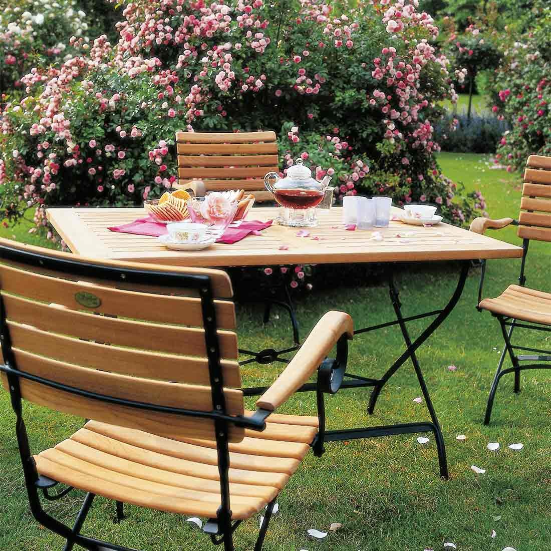 Zebra Florence Armlehnsessel Stahl/Teak