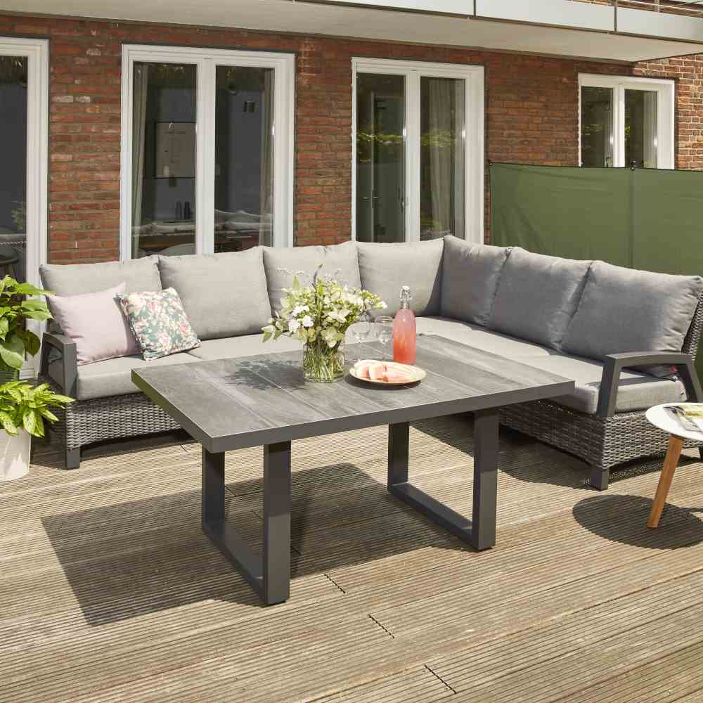 Siena Garden BERGAMO Eck-Set 5-teilig Aluminium/Geflecht/Keramik matt anthrazit
