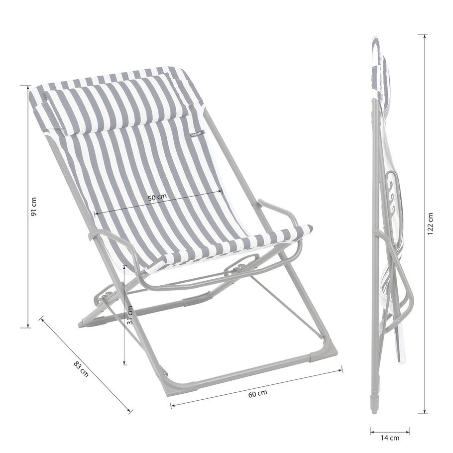 Lafuma Transaswing Liegestuhl Stahl/Airlon Titane/Terre