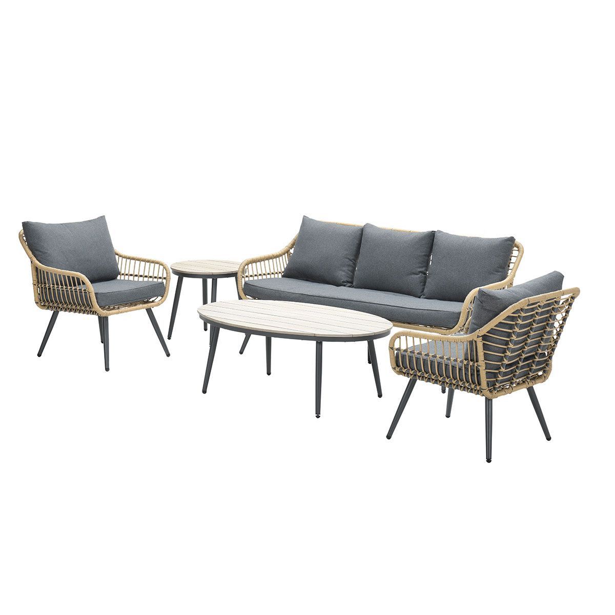 GARDEN Impressions Margriet Lounge Set 5-tlg natur/mystic grey