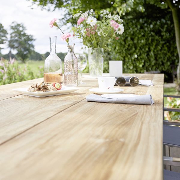 Diamond Garden Levanto Ausziehtisch 170-270×90 cm - 3 Planken / Edelstahl/Recycled Teak Natur