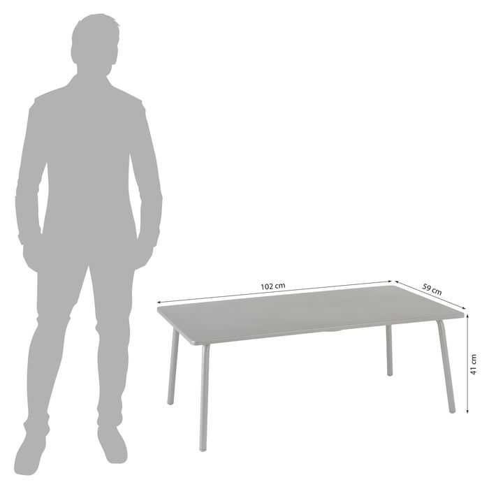 Lafuma Vence Loungetisch 59 x 102 cm Stahl Titane