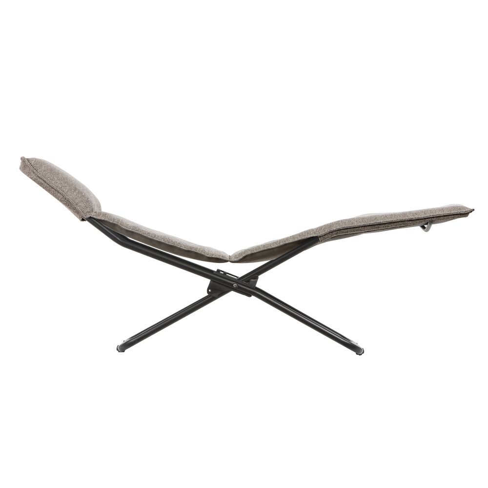 Lafuma Chaise Lounge NIKSEN Noir/Cendre