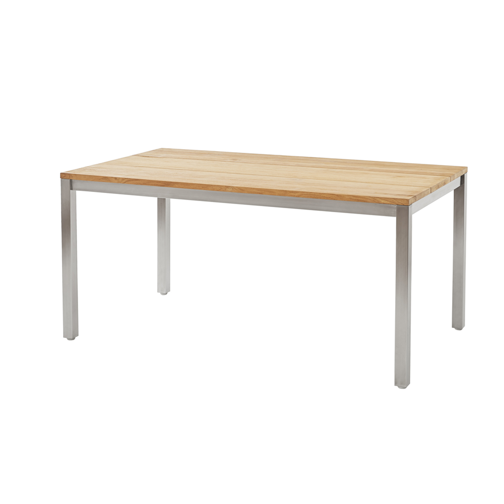 Diamond Garden Tisch Salerno 160x90 cm Natur 3 Planken / Edelstahl / Recycled Teak Natur
