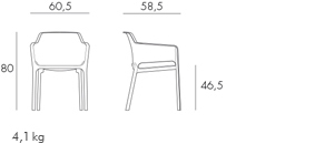 Nardi Net Dining Tischset + Rio Ausziehtisch 140-210 cm weiss
