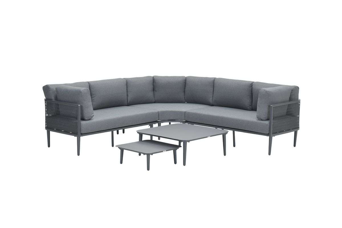 GARDEN Impressions Nina Lounge Eckset 5-tlg. carbon black/mystic grey