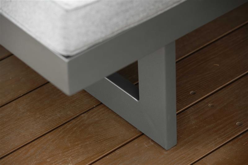 STERN Holly Dining-Bank/Liege Set Aluminium anthrazit mit Tisch und Stühle 3x Skelby