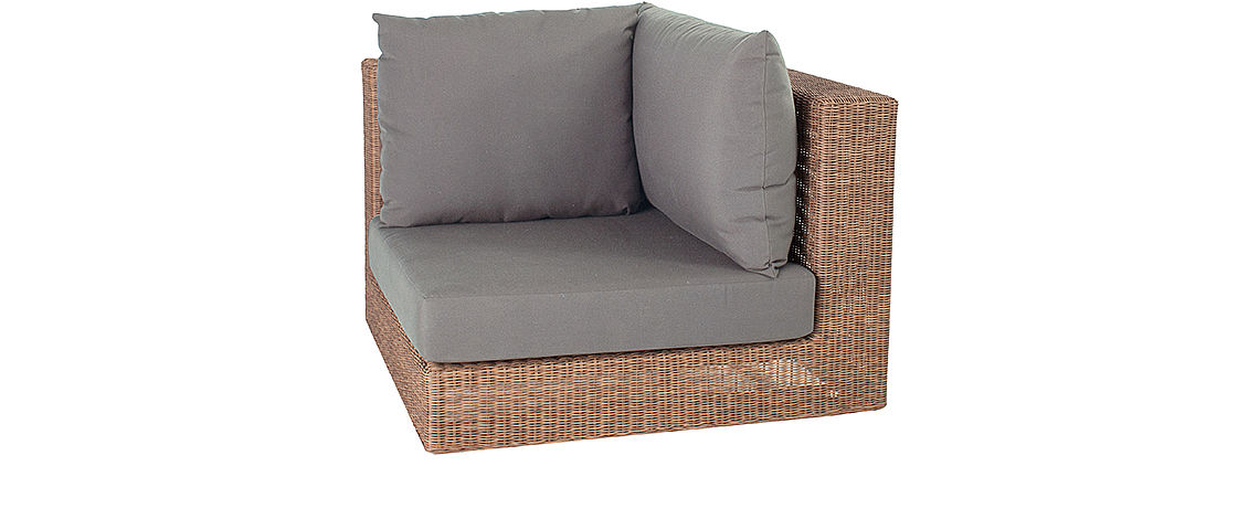 Stern KORPUS ECKELEMENT FONTANA MIT GEFLECHT ZIMT UND KISSEN 100% POLYESTER DESSIN TAUPE