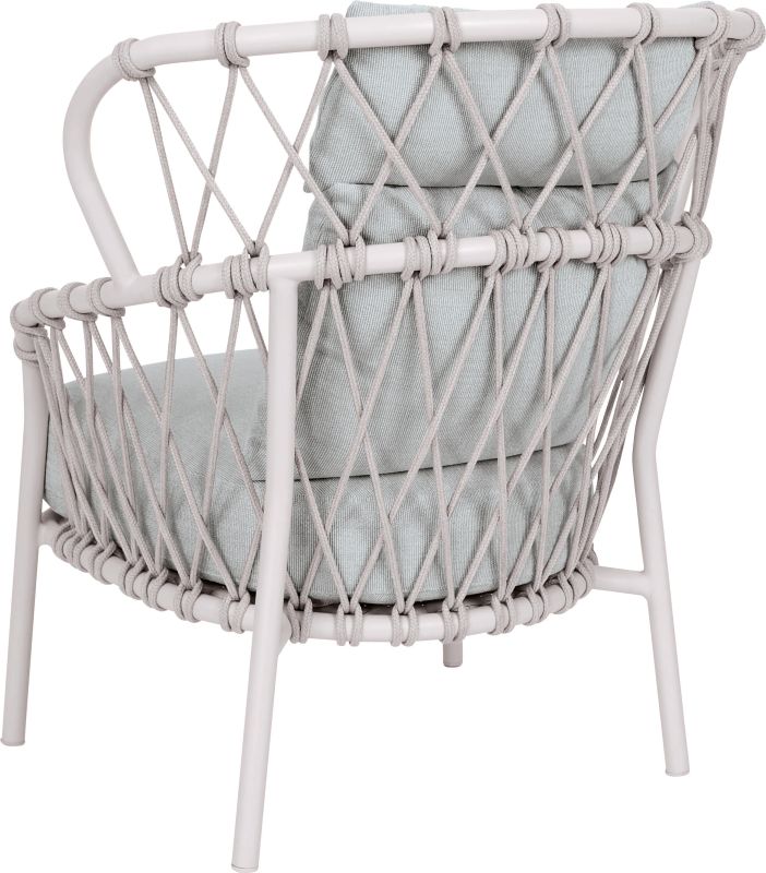 Stern Pfauen-Sessel Klea Aluminium greige Kordel greige Kissenset 100% Polyacryl perlgrau