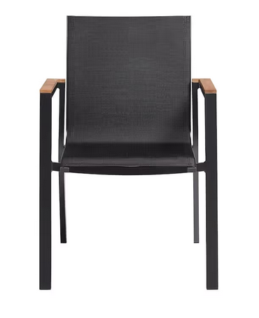 KETTLER RASMUS Stapelsessel mit Armlehne Teak Alu anthrazit/ Textilene charcoal