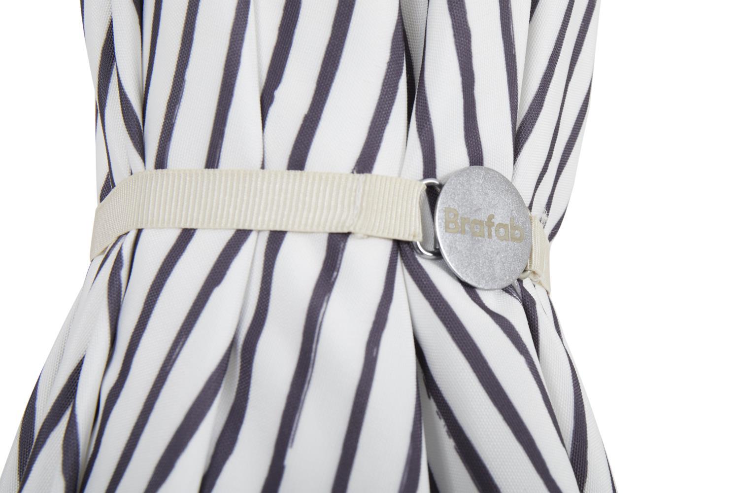 Brafab Sonnenschirm Gatsby Ø180 cm grau gestreift