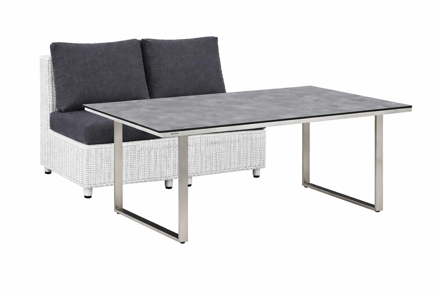 Taste by 4Seasons Fortaleza cosy dining Bank mit Kettler Edelstahl Tisch