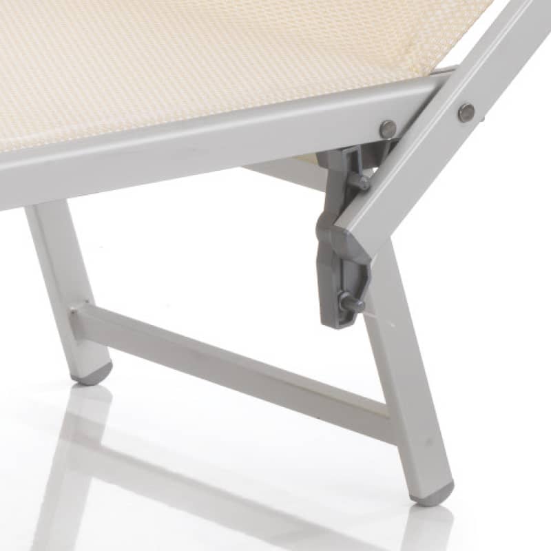 Ramberti Strandliege Bibione Silber/Beige meliert mit Sonnendach