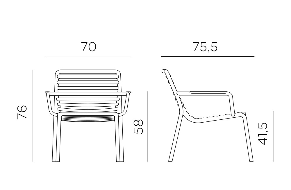 Nardi Doga Relax Set inkl. Tisch 3-teilig anthrazit antracite kein Kissen