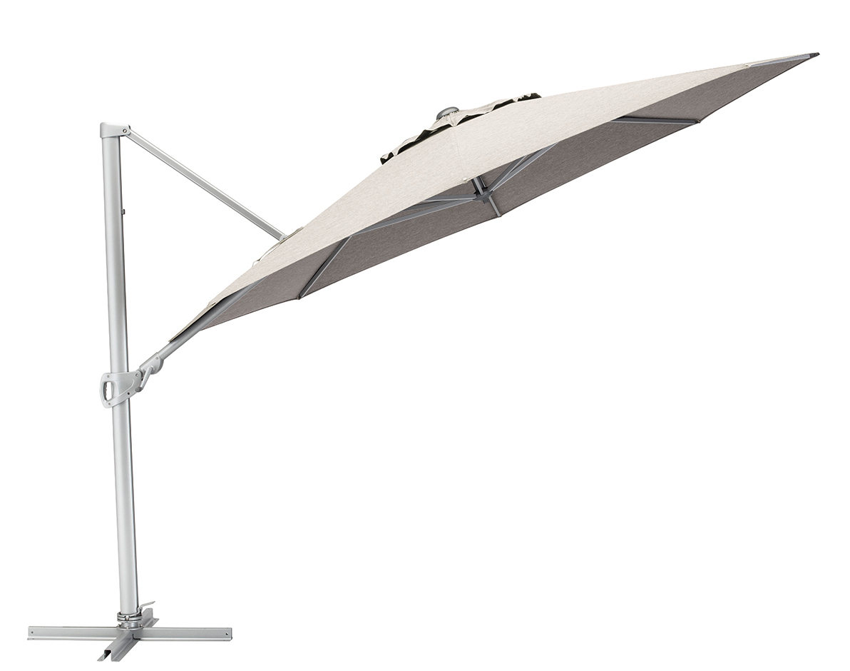KETTLER EASY TURN Ampelschirm 300x300 cm silber/hellgrau