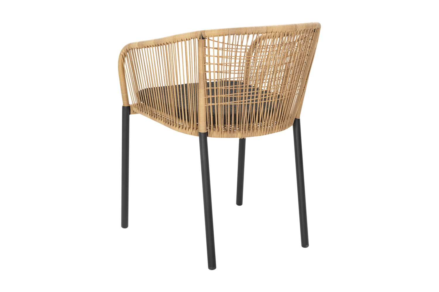 Brafab Delta Stuhl Aluminium/Polyrattan Schwarz/Natural Wicker/Teddy Black