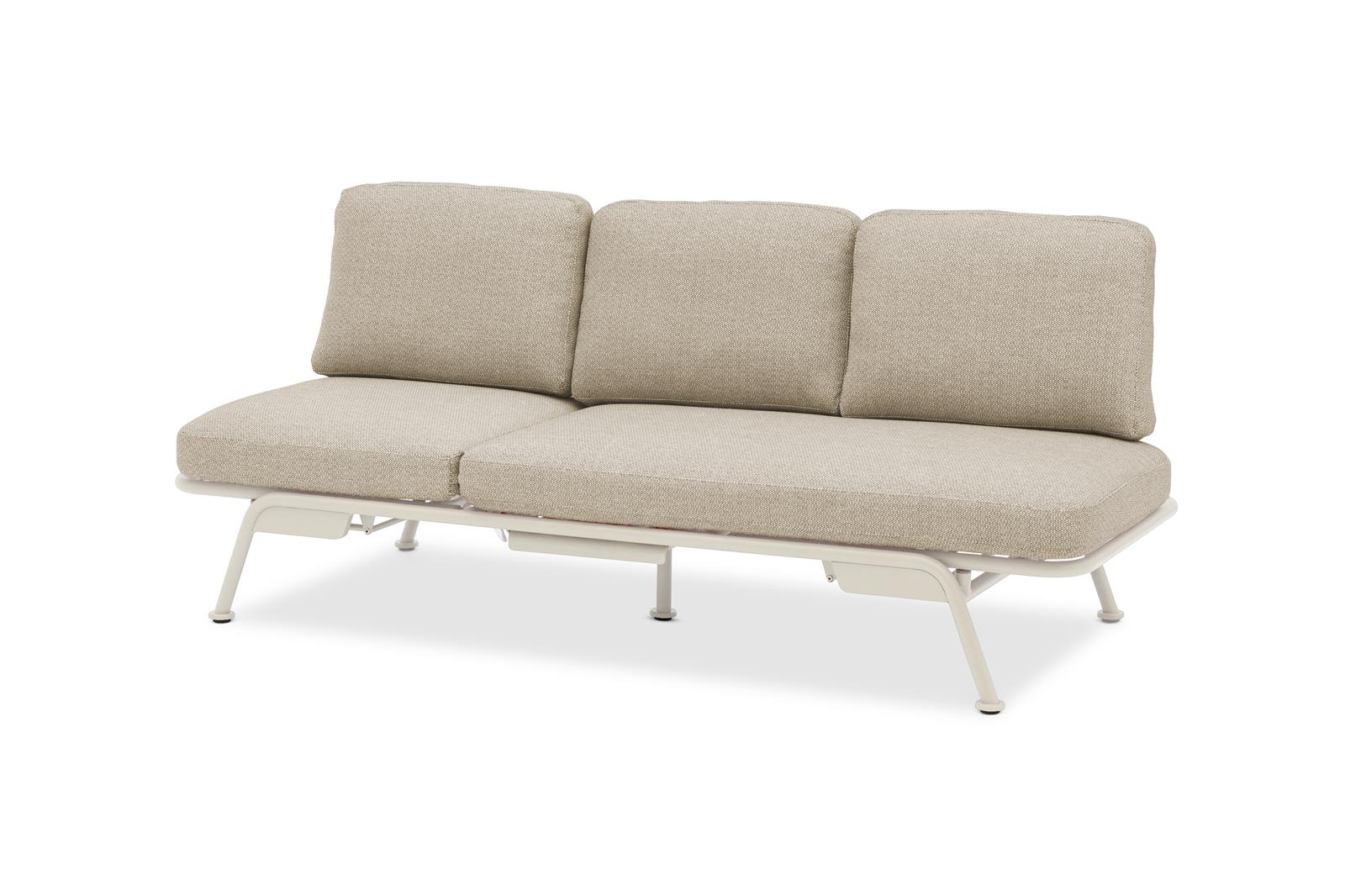 Zebra Somerset 3-Sitzer Alu taupe inkl. Kissen nature