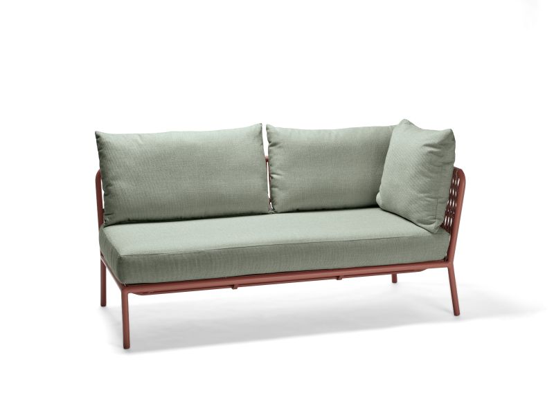 Stern Element 2-Sitzer Romy Lounge Aluminium/Kordel Terra Armlehne links Kissenset 100% Polyacryl Salbei
