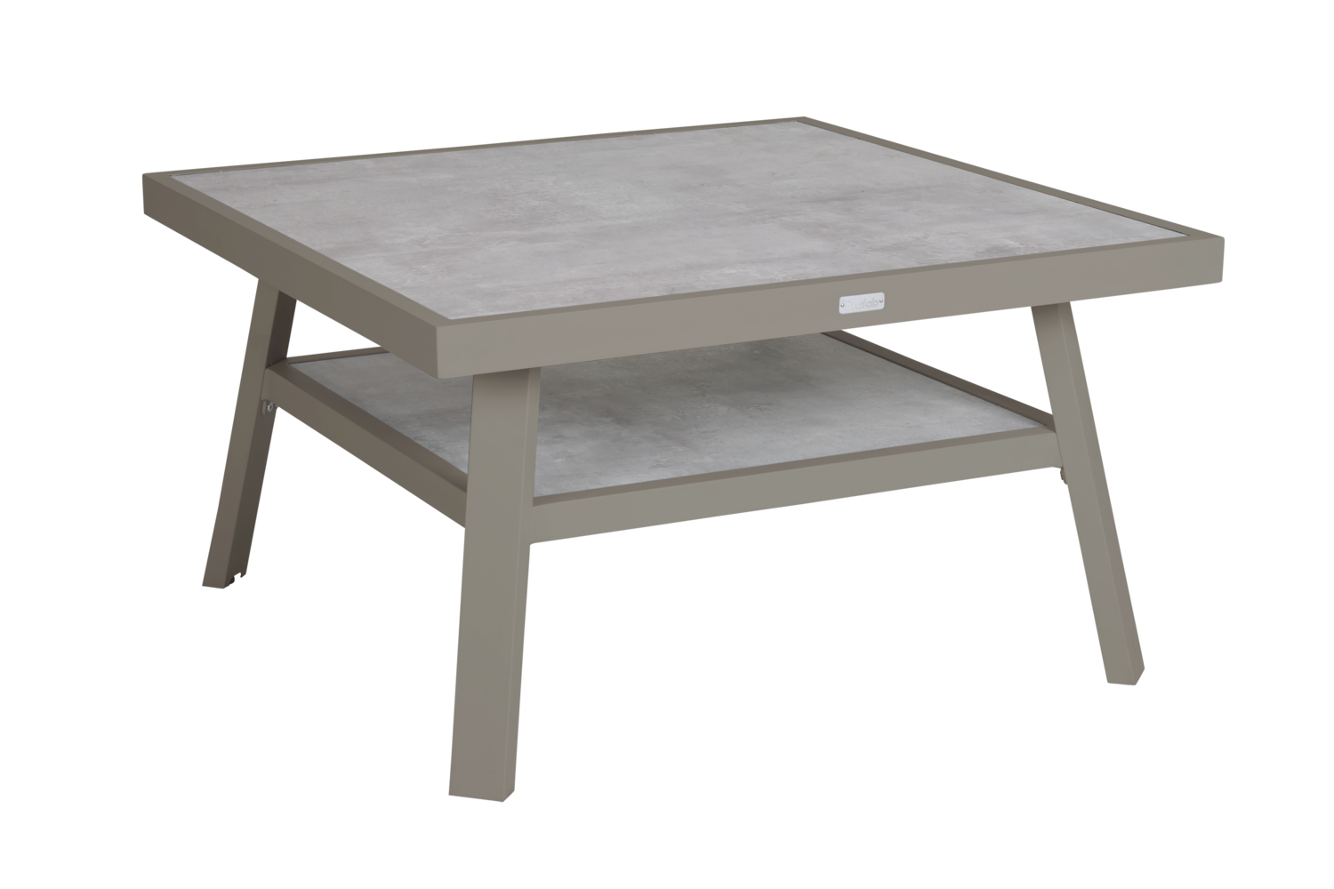 Brafab Samvaro Loungetisch 90x90 x H50 cm khaki mit Glas
