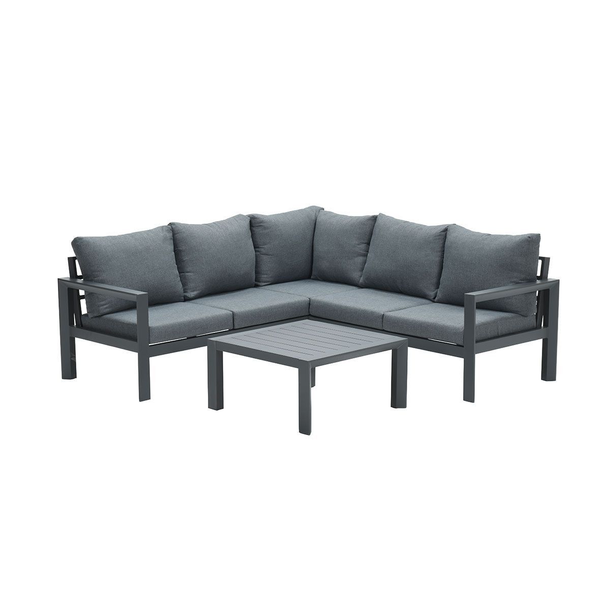 GARDEN Impressions Zion Lounge Eckset 4-tlg carbon black/mystic grey