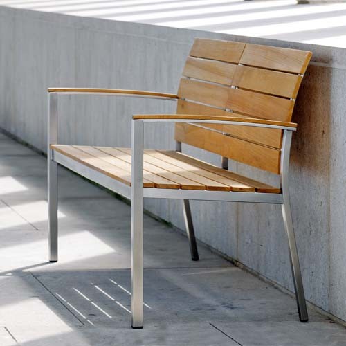 Stern Savona 3-sitzer-Bank 160cm Edelstahl mit Teakbelattung