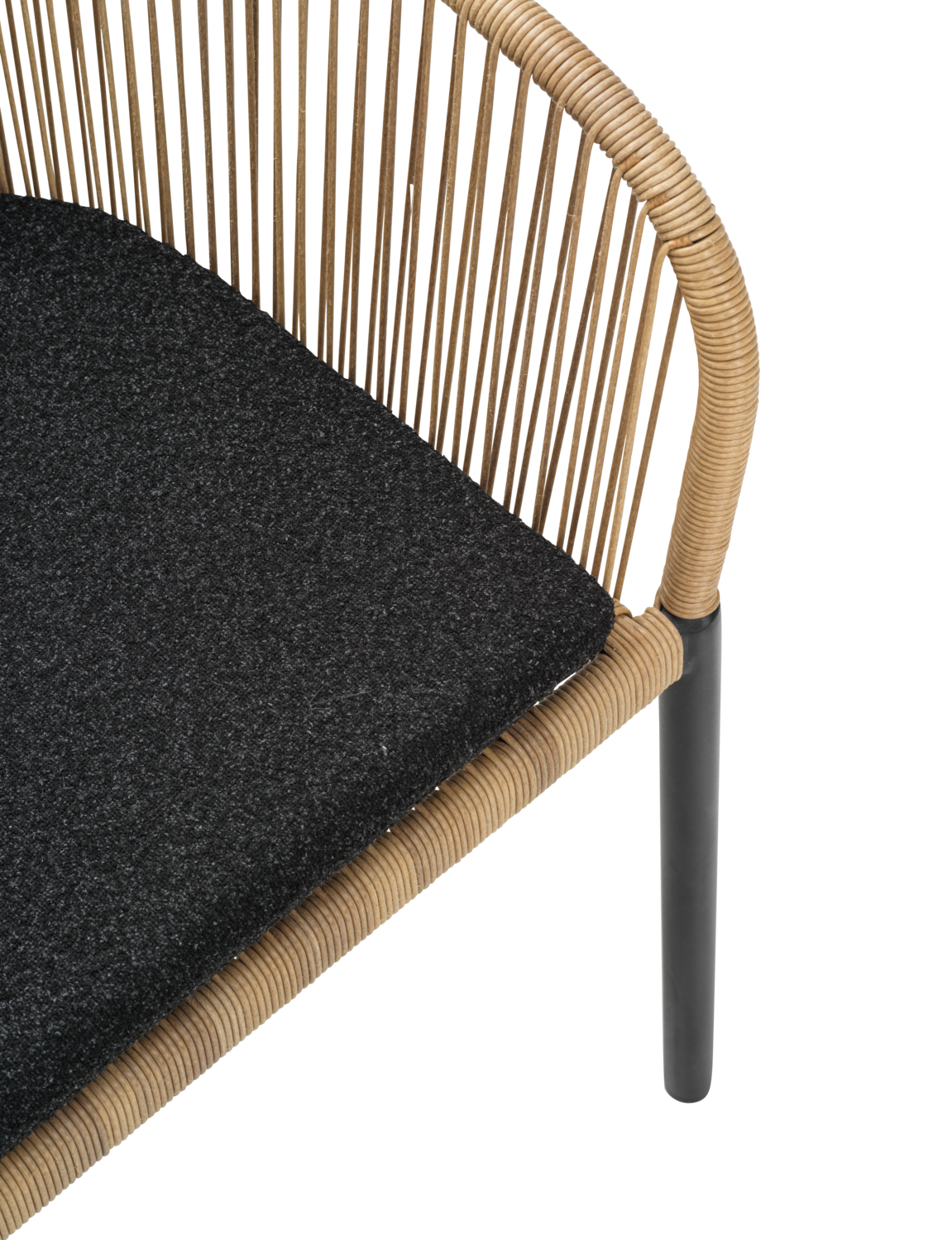 Brafab Delta Stuhl Aluminium/Polyrattan Schwarz/Natural Wicker/Teddy Black