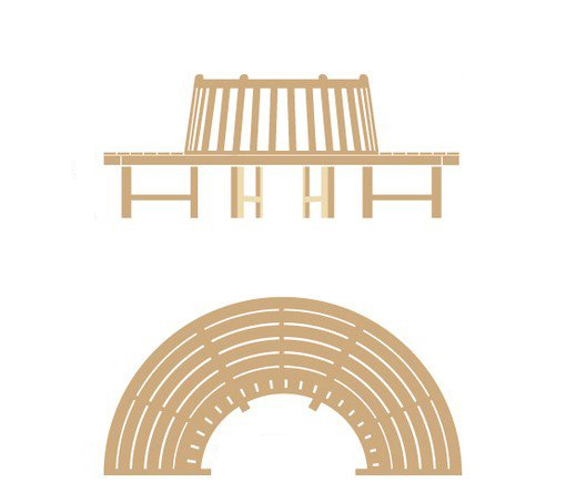 Traditional Teak Baumbank Beatrice 1/2 Teakholz
