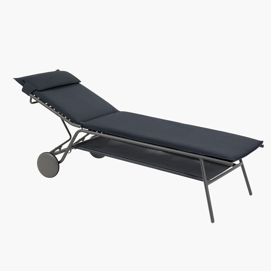 Lafuma MIAMI II hoch ESSENTIEL Sonnenliege BeComfort® Titane/Dark Grey