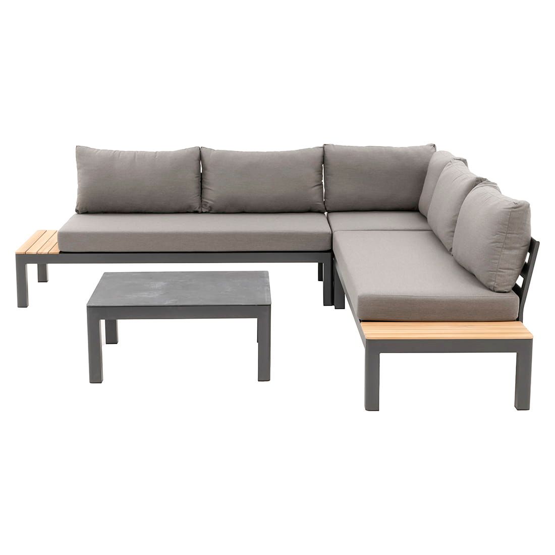 GARINO Lounge-Set Valencia Alu/Teak