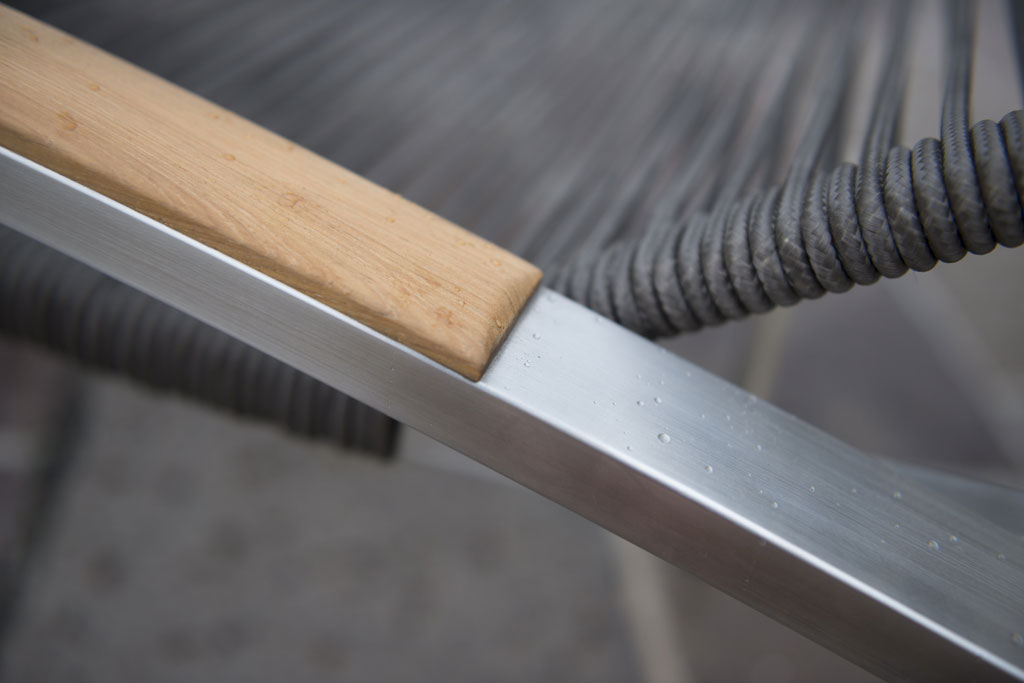 Diamond Garden Atlanta Liege ­Edelstahl/Rope-Mocca / Armlehne Teak