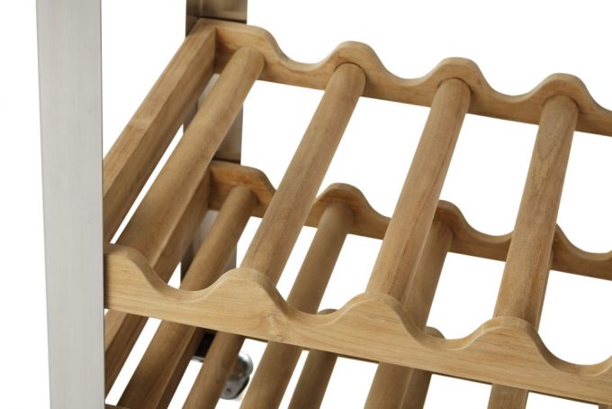 Diamond Garden Merlot Weintrolley Edelstahl/Teak