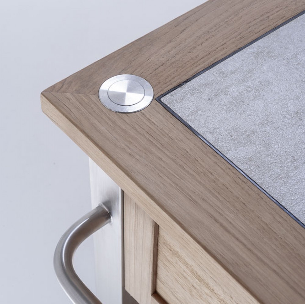ARCO Quadro Multifunktioneller Servierwagen Teakholz/Edelstahl