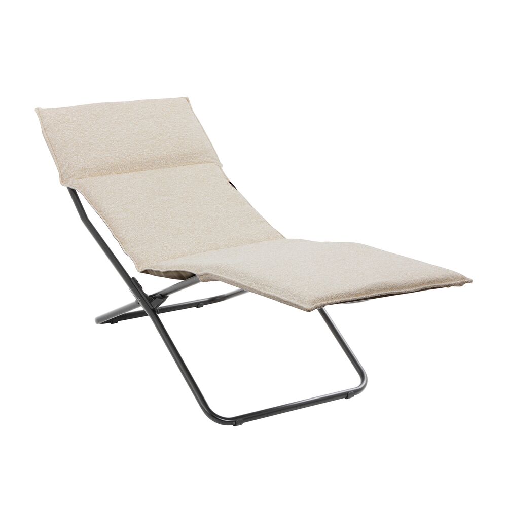 Lafuma Chaise Lounge NIKSEN Noir/Crème