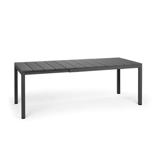 Nardi Net Dining Tischset + Rio Ausziehtisch 140-210 cm weiss