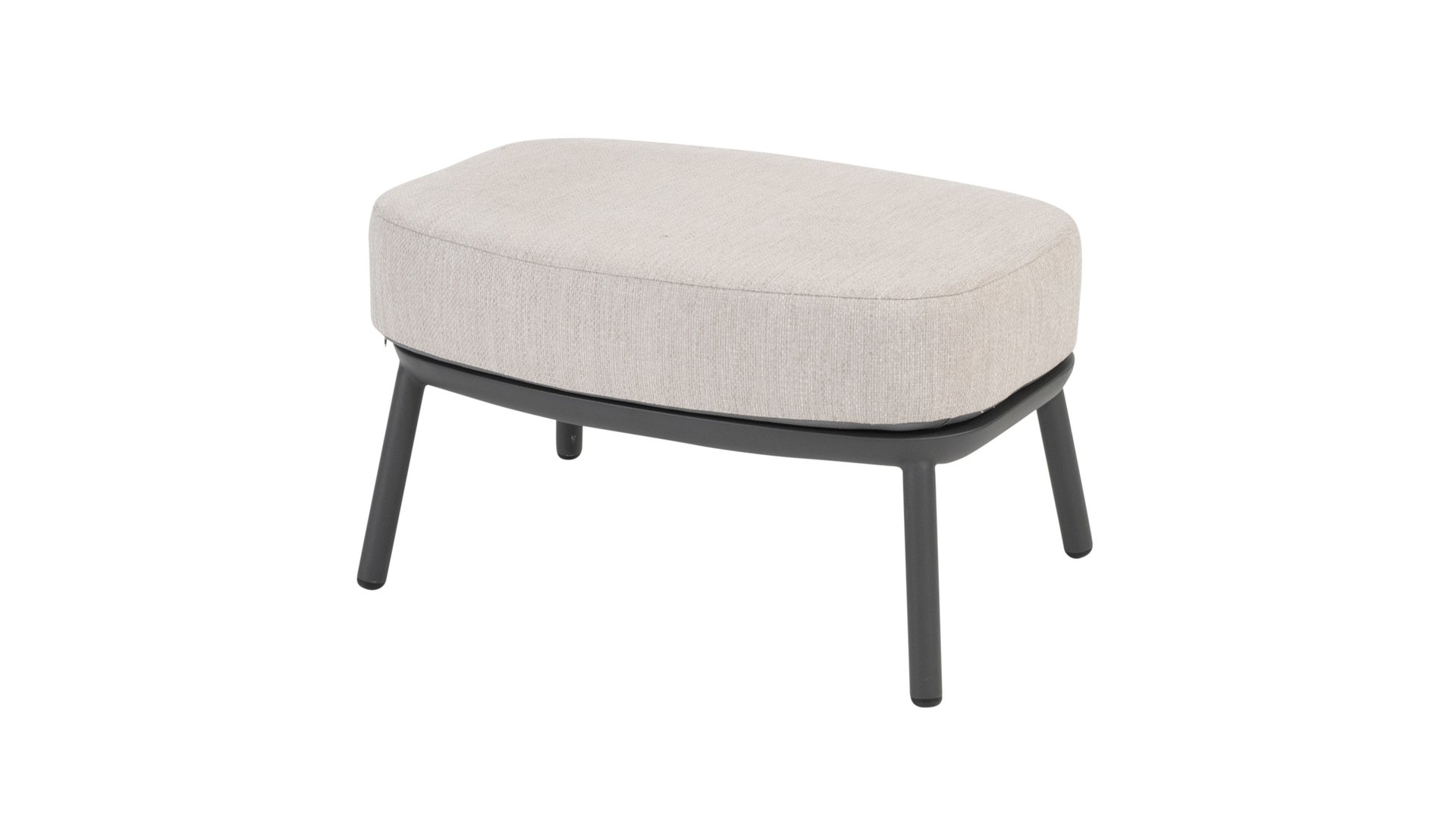 Taste by 4 Seasons Outdoor Alicante Fußhocker mit Kissen anthrazit/grau