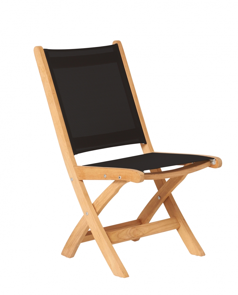 Traditional Teak Klappstuhl Kate schwarz Teakholz-Batyline
