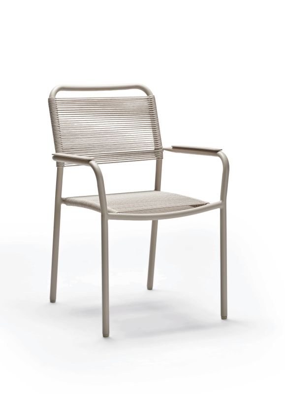 Stern Joris Stapelsessel Aluminium/Kordel greige