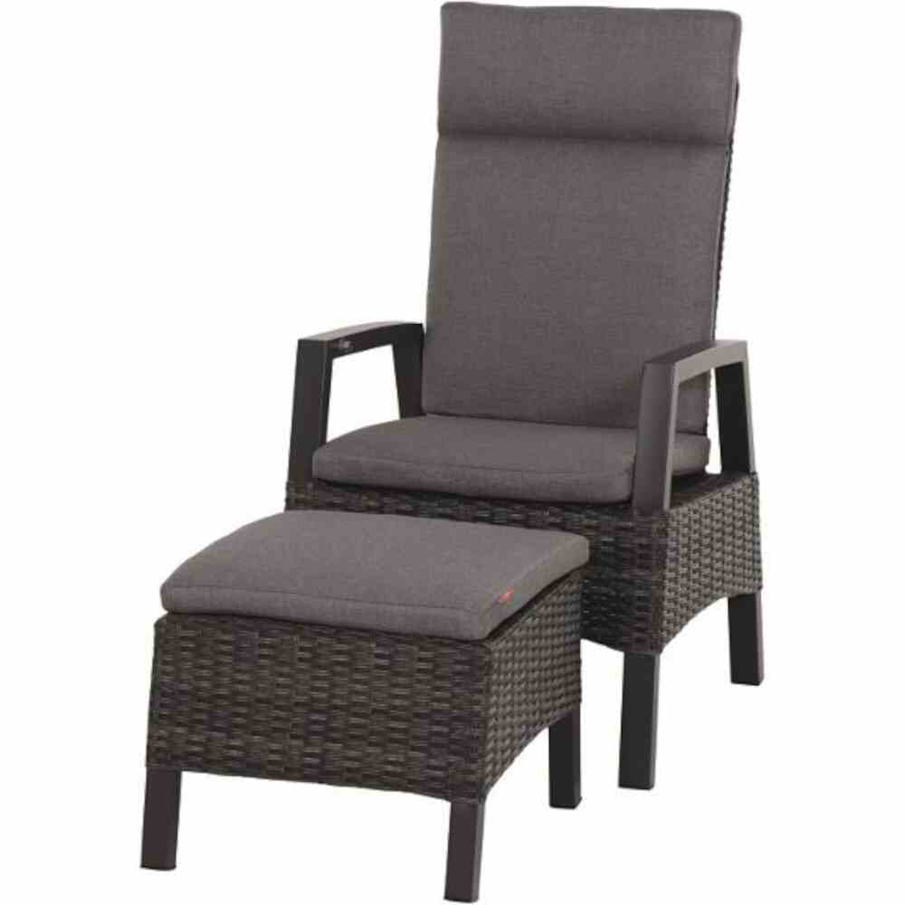 Siena Garden TARANTO Hocker Aluminium/Geflecht matt anthrazit/grau