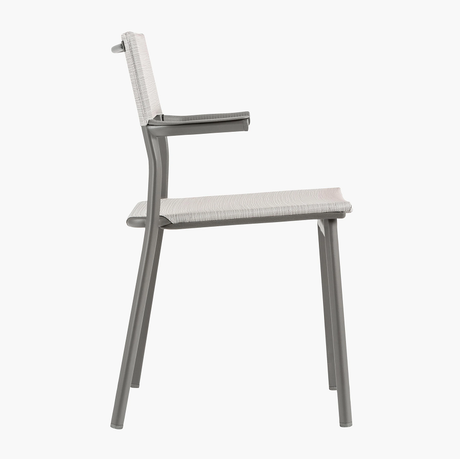 Lafuma ORON RIVES Stuhl mit Armlehnen Batyline® Duo Alu Titane/Galet