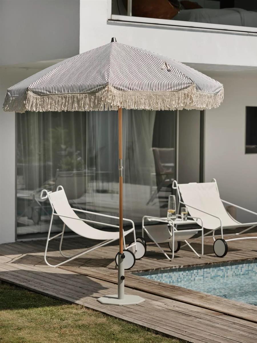 Brafab Sonnenschirm Gatsby Ø180 cm grau gestreift
