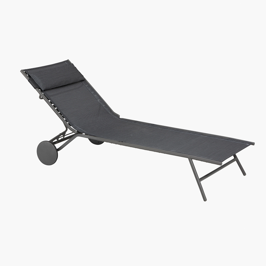 Lafuma MIAMI II RIVES Sonnenliege Batyline® Duo Titane/Obsidian