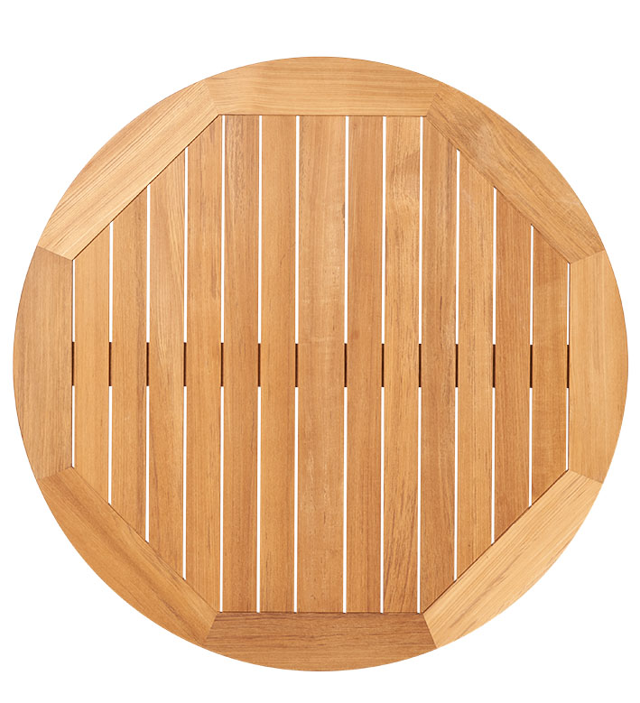 Traditional Teak Gartentisch Diana Ø 125 cm Aluminiumbeine anthrazit Teakholz