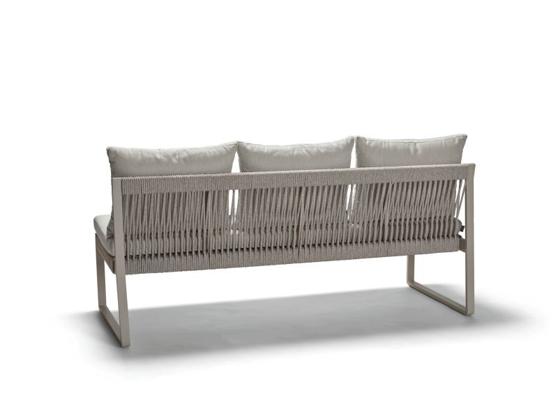 Stern Bank 3-Sitzer Tammo Aluminium/Kordel greige Kissenset 100% Polyacryl Macchiato