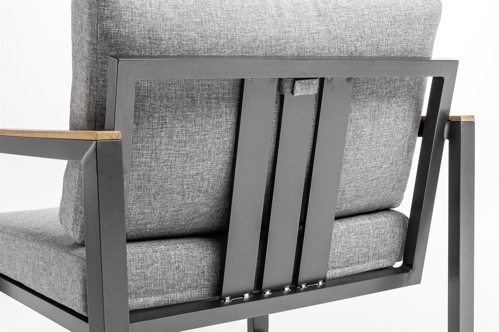 KETTLER OCEAN SKID MODULAR Sessel anthrazit Teak-Armlehnen