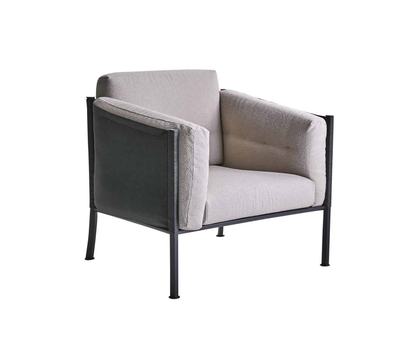 Brafab Lounge Sessel Delux Teddy Beige/Black